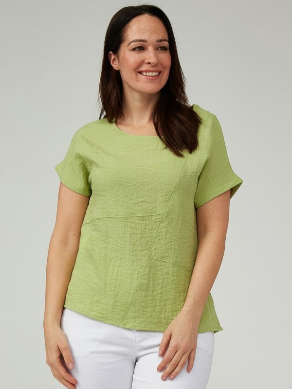 PennyPlain Crosshatch Top - Pistachio