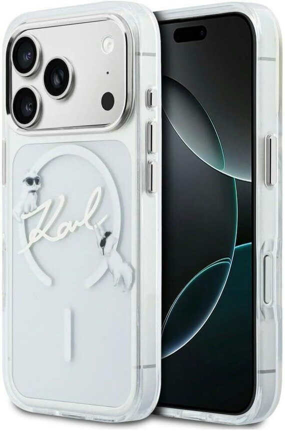 Karl Lagerfeld Script Logo Case with MagSafe for iPhone 17/18 Pro 6.3" Clear - KLHMP18L5HKSCAH