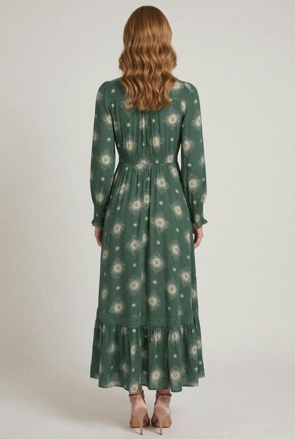 Izabel London Printed Relaxed Long Sleeve Maxi Dress