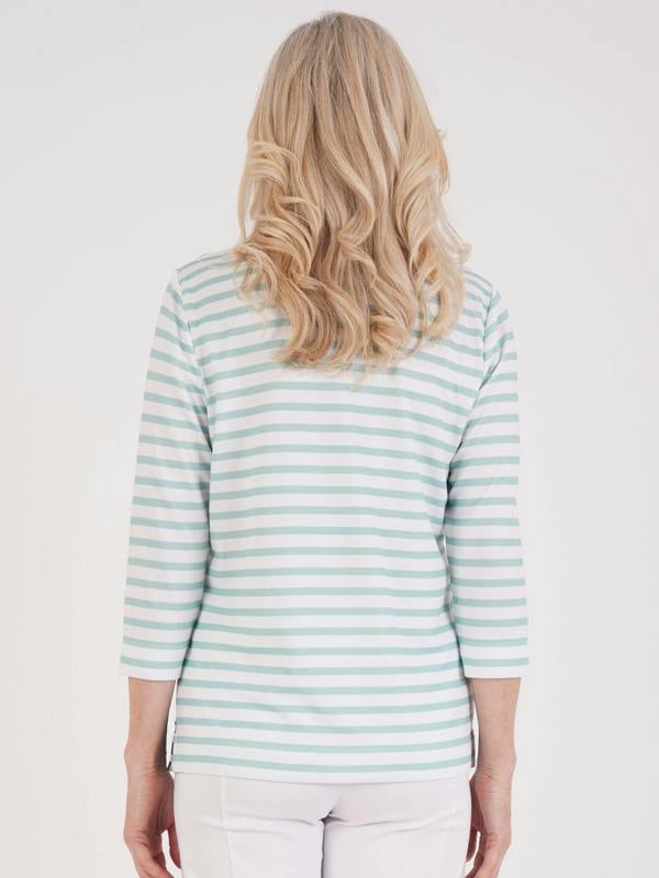 TIGI Stripe And Nailhead Neck Detail Top