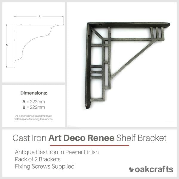 Oakcrafts Pair of Art Deco Renee Shelf Brackets