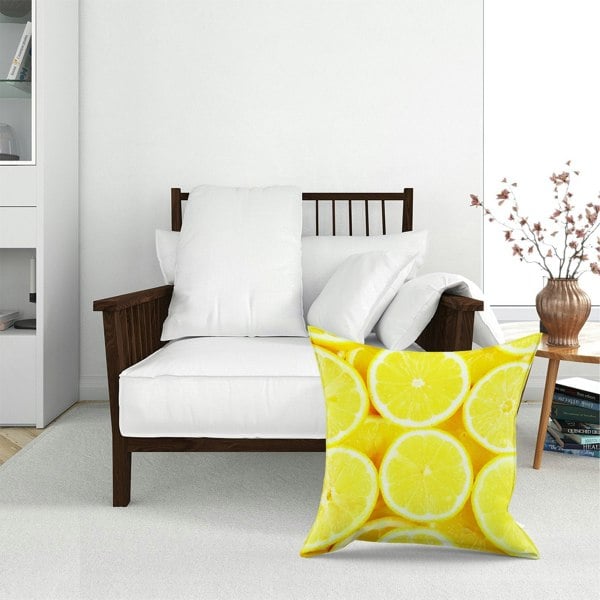 Warren Reed Vibrant Lemons Floor Cushion