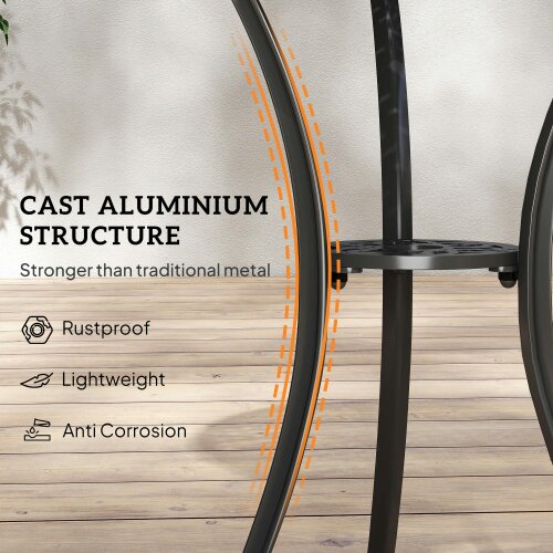 Wyld Haus Sazzotti Brown Cast Aluminium Garden Bistro Set With 2 Armchairs And Round Table
