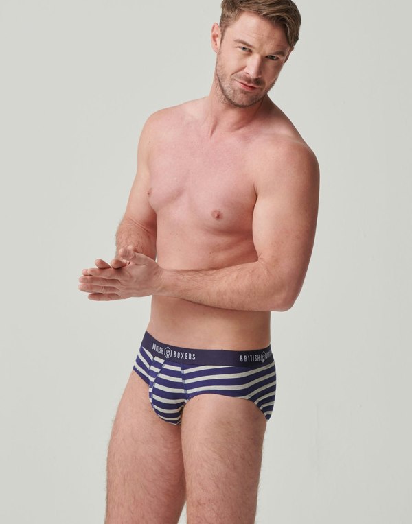 British Boxers Multipack 4 Pairs of Men's Bamboo Briefs - Stripes