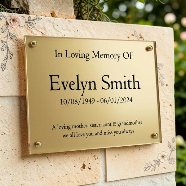 Memorials Direct Personalised Acrylic Memorial Plaque
