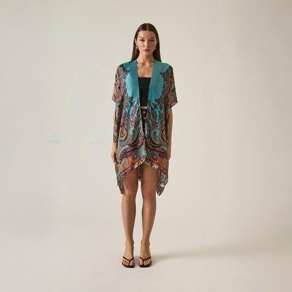 Vibrant Paisley Kaftan, Relaxed Fit