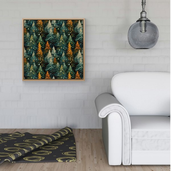 Warren Reed Impasto Style Christmas Trees Framed Canvas