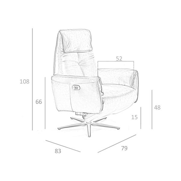 Angel Cerdá Leather Swivel Relax Armchair Arena 5086