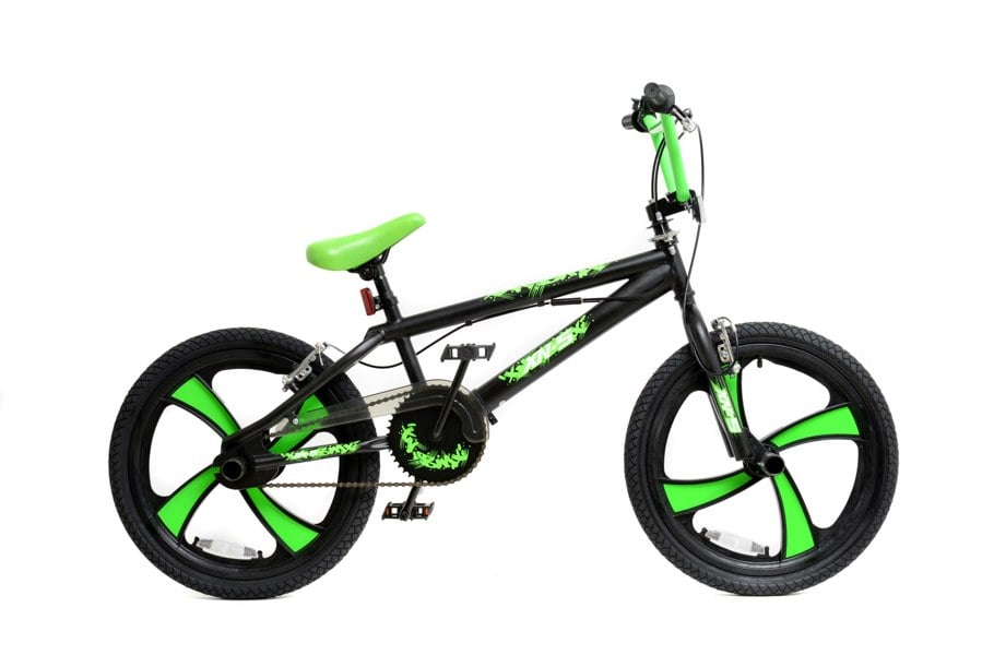 XN-5-20 BMX Bike Boys Freestyle BMX - 20In MAG Wheel Gyro Black/Green