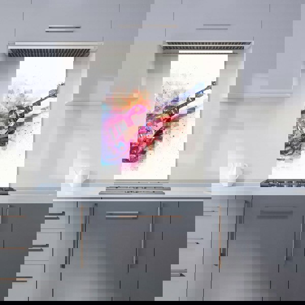 Warren Reed - Designer Cosmic Melody: Abstract Guitar Visions Kitchen Splashback