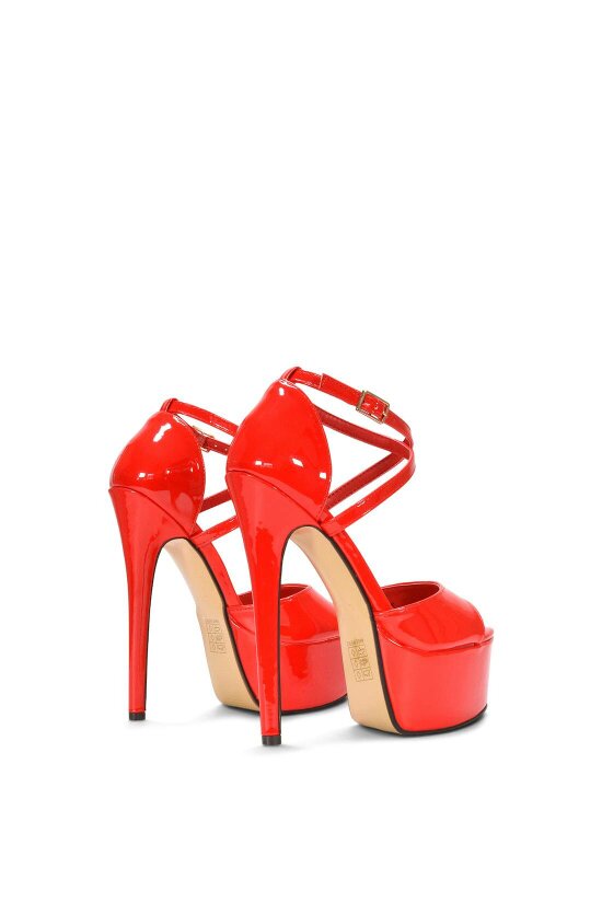 XY LONDON Strappy High Platform Heels With Peep Toe