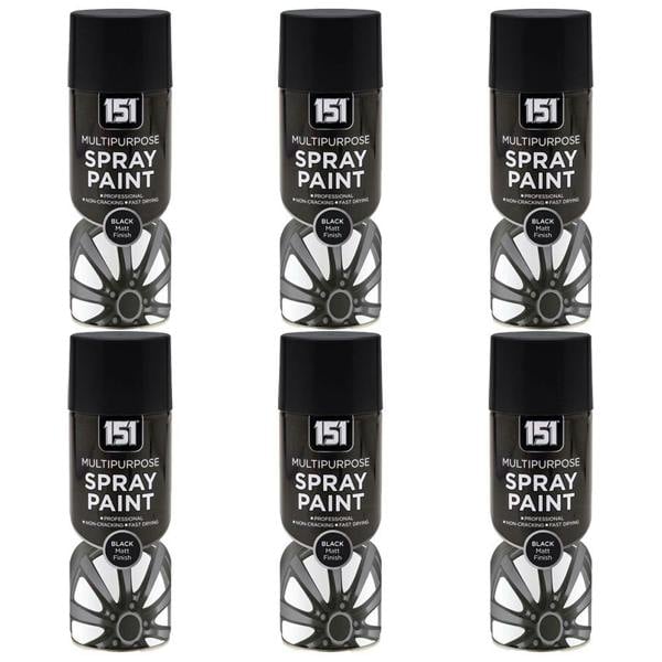 151 6X 151 Black Matt Spray Paint 400ml
