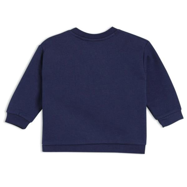 Baby Boys Teddy Bear Embroidered Sweatshirt, Navy Blue - Minicuddles