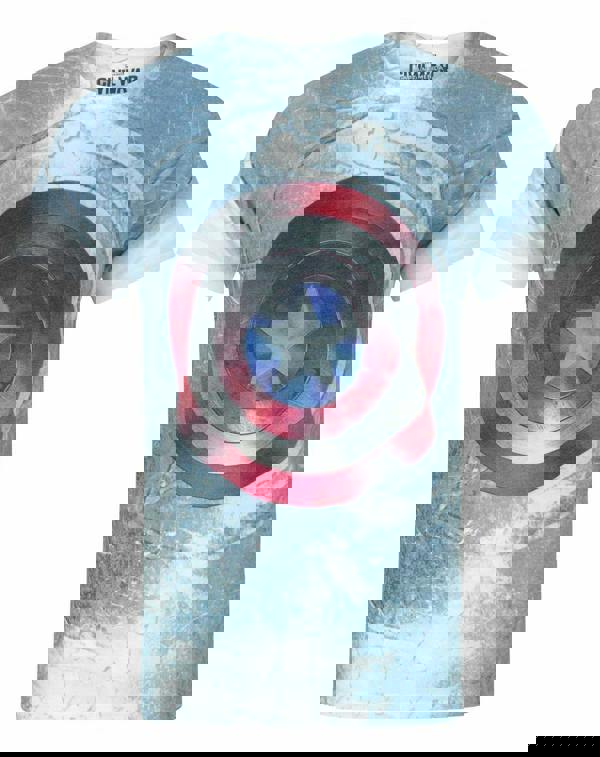 Marvel Mens White Captain America Shield Short Sleeved T-Shirt