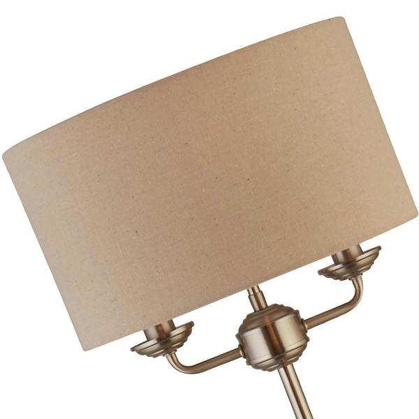 Lighting Collection Fulford Brushed Silver & Linen Shade Floor Lamp