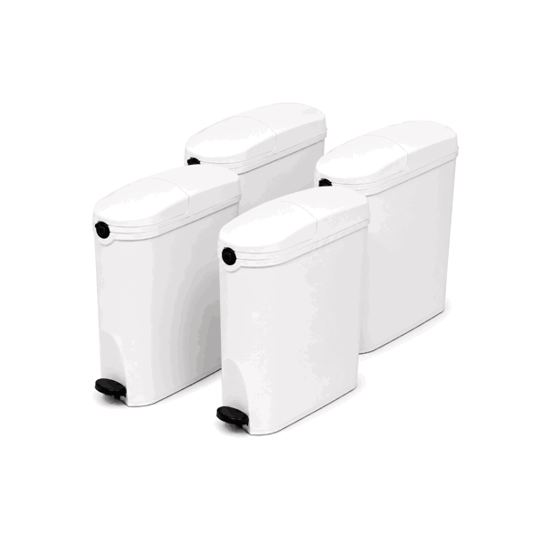 ProWashroom Sanitary Bin 20L Slimline Washrooms Toilets Hygienic Disposal Pedal Container Bins for Female Ladies And Baby Hygiene x4