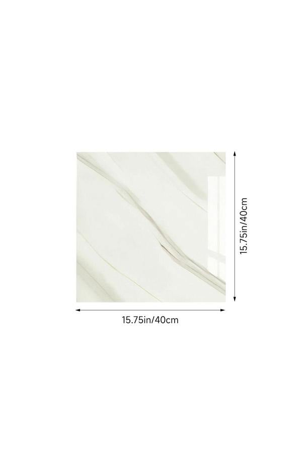Living and Home 10pcs Self-Adhesive Cream White Marble PVC Wallpapers, 40x40cm