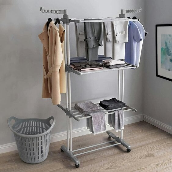 Neo Grey 4 Tier Folding Clothes Horse Drying Rack