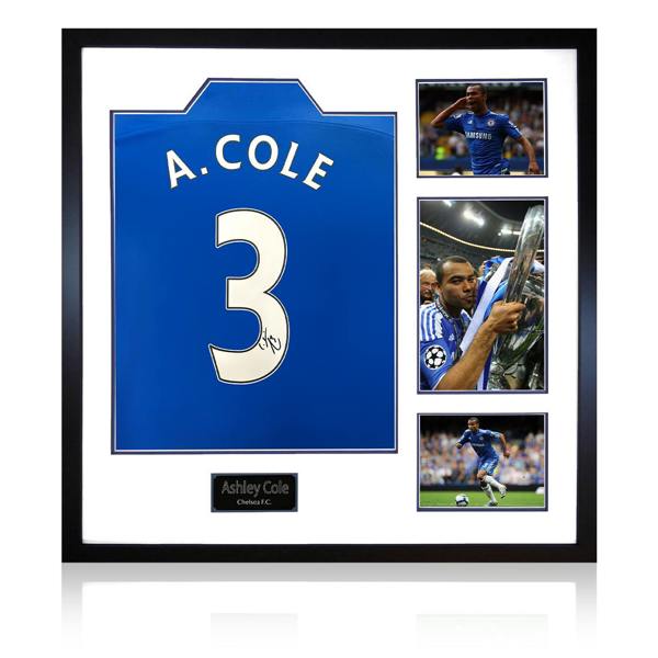 Ashley Cole Signed Chelsea Shirt Elite Frame