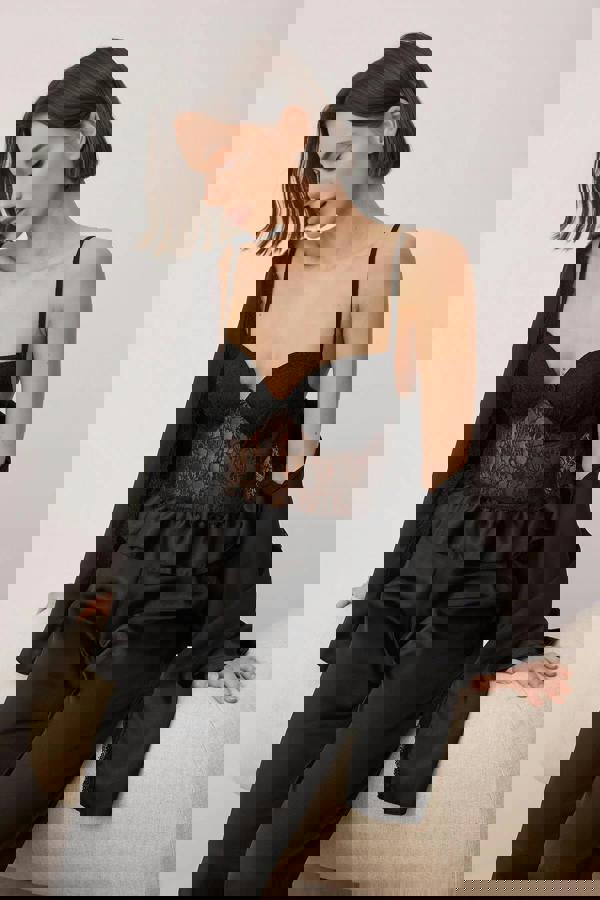 WOVCOR 3-Piece Bridal Set Satin Woven Pajama Set