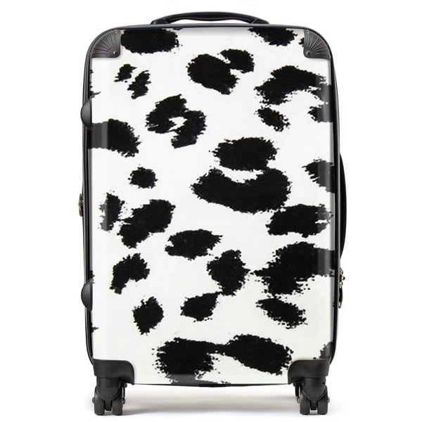 Warren Reed Black Leopard Print Suitcase