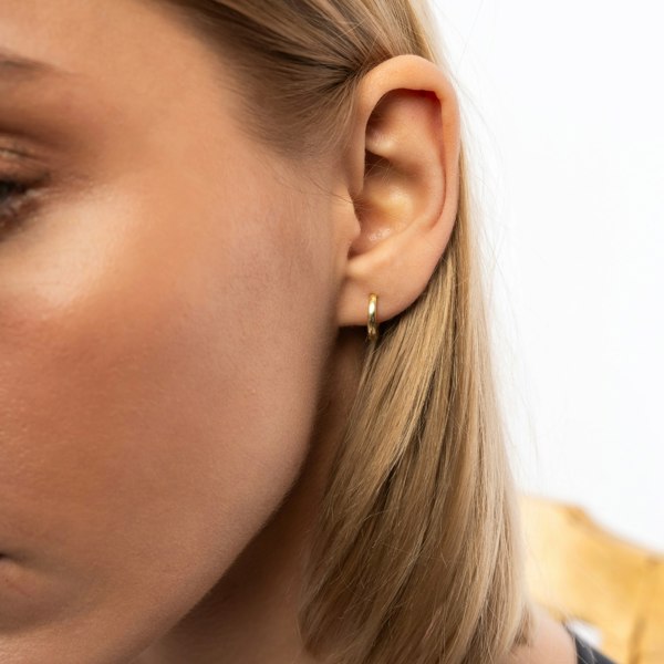 Spero London Edgy Geometric Sterling Silver Hoop Earrings