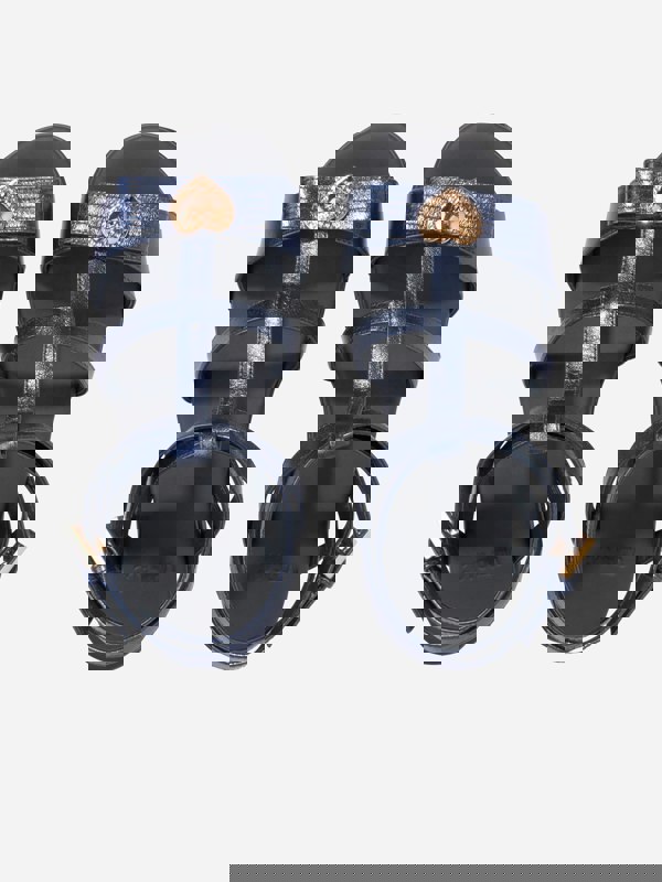 Versace Girls Medusa Heart Sandals in Navy