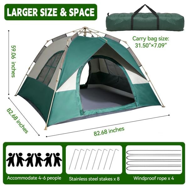 Leaper 4-6 Person Family Multicoloured Camping Tent