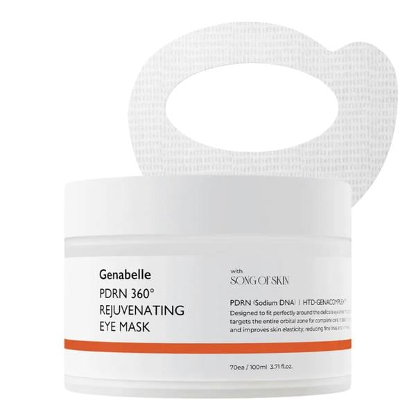 Genabelle PDRN 360 Rejuvenating Eye Mask – 70 hydrogel patches with Salmon DNA and Tranexamic Acid available at Atelier De Glow UK.