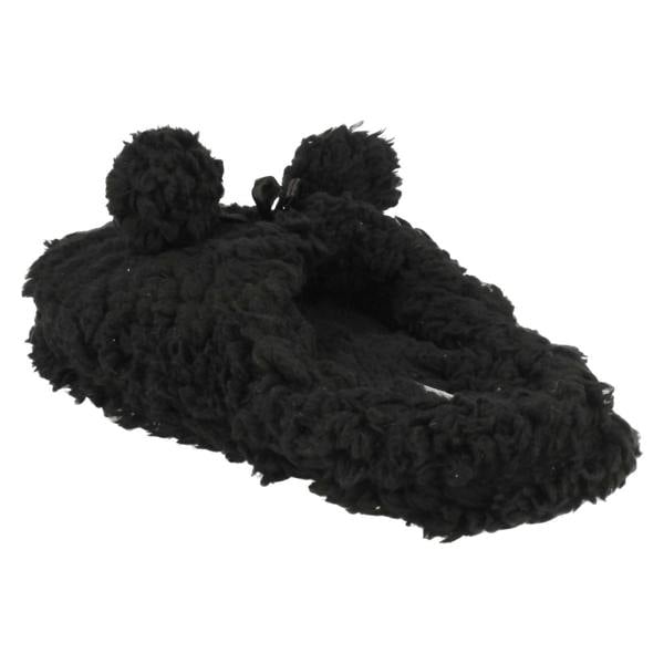 Eaze Ladies Eaze Fluffy Pom Pom Front Slippers