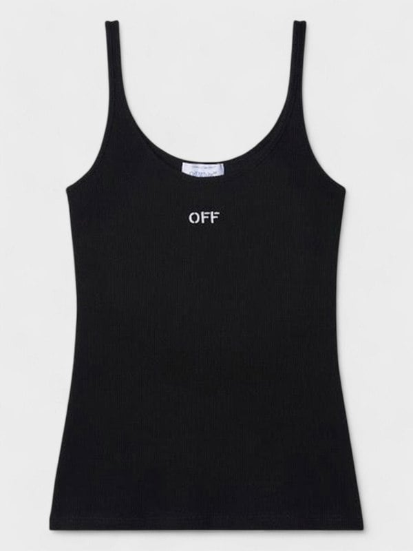 Off - White Off Stamp Rib Tank Top Black - Supplied FashionOff White