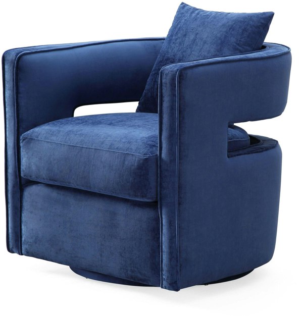 Furniture Edit Kennedy Navy Swivel Accent Occasional Chair