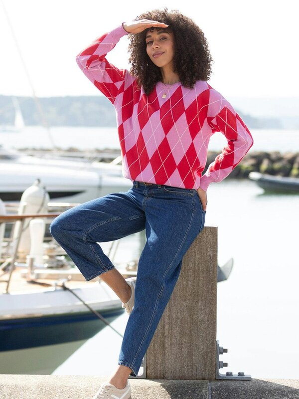 Kite Womens Organic Argyle Piddletrenthide Knit Jumper