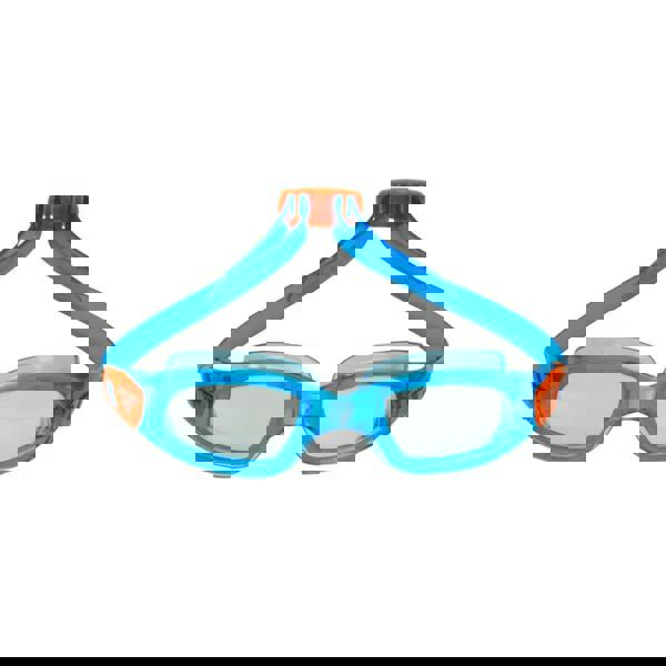 Michael Phelps Tiburon kid swim goggles in blue and orange with clear lenses