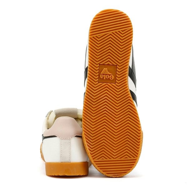 Gola CLB745WB Women's Elan Leather White/Black/Chalk Pink