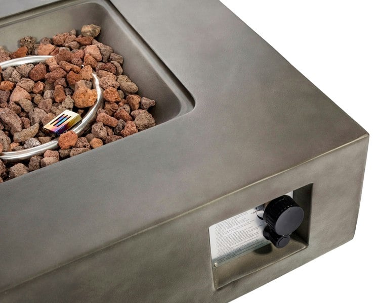 MDA Designs Loki Dark Grey Lavish Garden & Patio Gas Fire Pit with Eco-Stone Finish