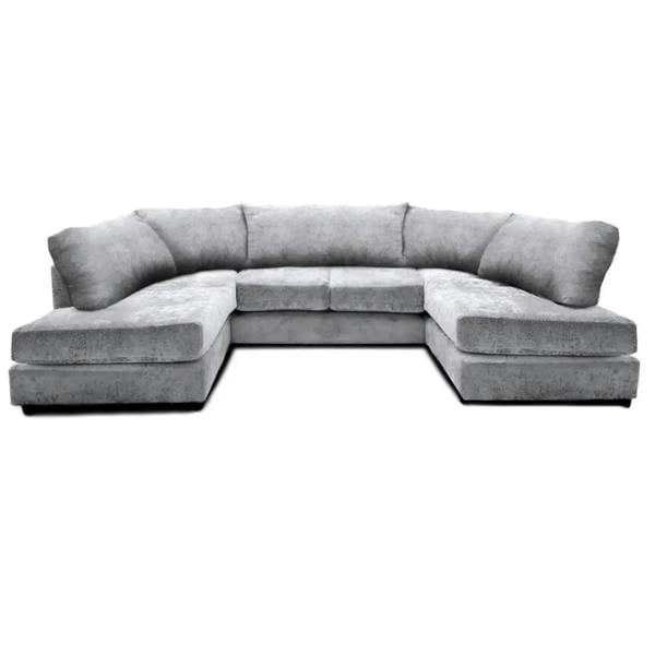 Snug Furniture Ashton Full Back U Shaped Corner Sofa Chenille 6 Seater