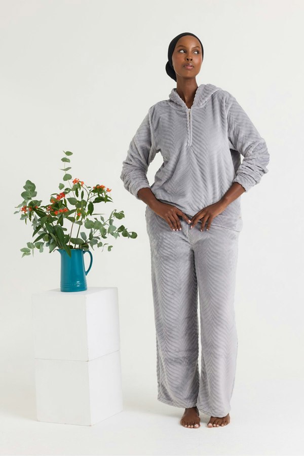 Cosy Chevron Lounge Suit in Shale Grey - Loungewear