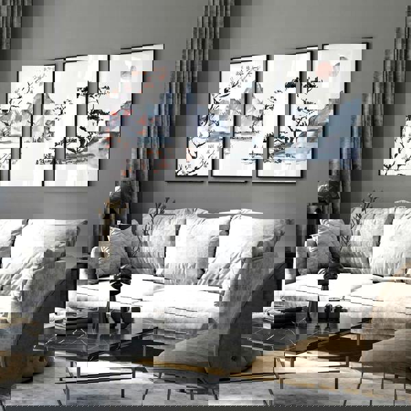 Japanese cherry blossom tree | set of 3 framed wall art