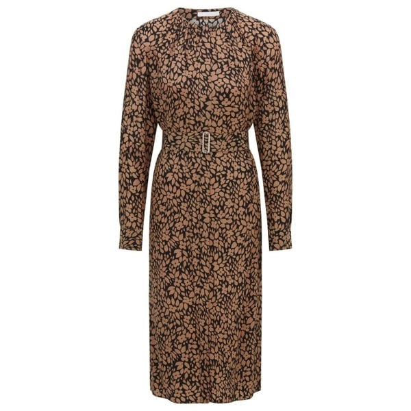 Boss Womens/Ladies Dibanora2 Silk Dress - Black/Brown