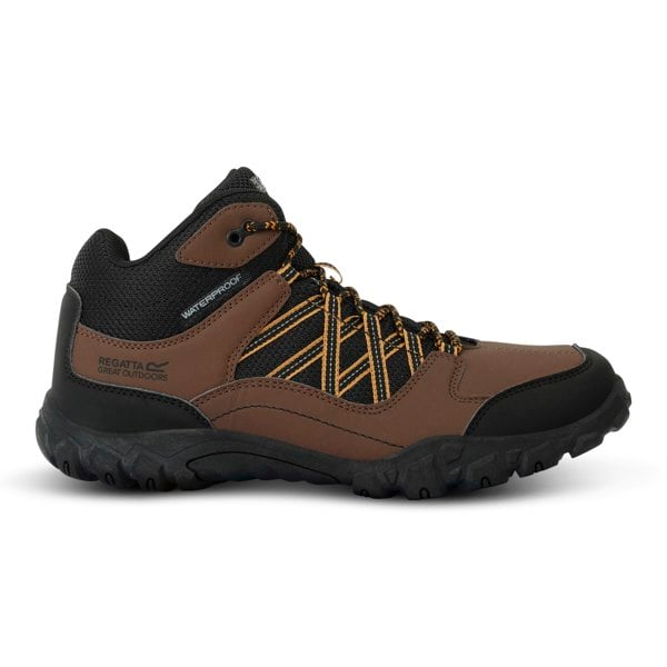 Regatta Men's Edgepoint Mid Waterproof Hiking Shoes - Chestnut/Inca Gold