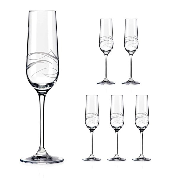 Diamante Fantasy Hand Cut Crystal White Wine Glasses - Set of 6