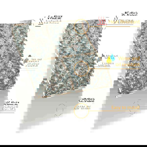 WT1586 - Vintage Blue Wall Tile Sticker Set - 15 x 15 cm (6 x 6 in) - 24 pcs