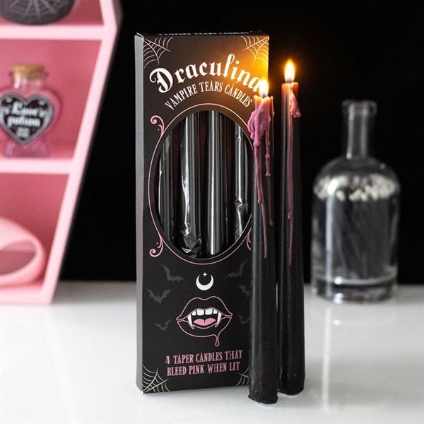 Serano Set of 4 Pink Vampire Tears Taper Candles