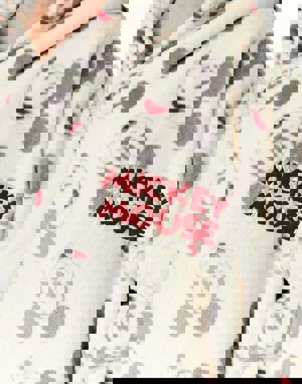 Disney Womens Beige Mickey Mouse Blanket Hoodie (One Size)