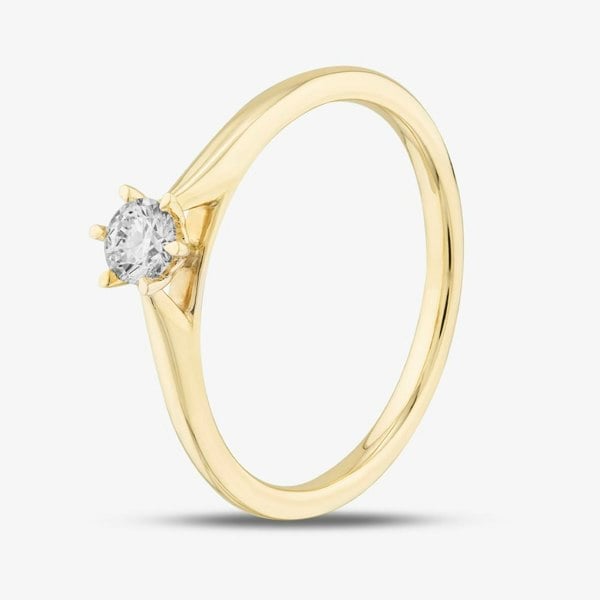 1888 Collection 9ct Yellow Gold 0.20ct Brilliant Cut Diamond Solitaire Ring RPP11-9Y-0.20-H-SI2