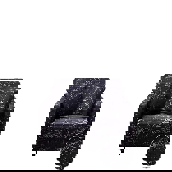 Anyhouz Anyseat 1 Seater Sofa Cover Marble Black Style and Protection For Living Room Sofa Chair Elastic Stretchable Slipcover