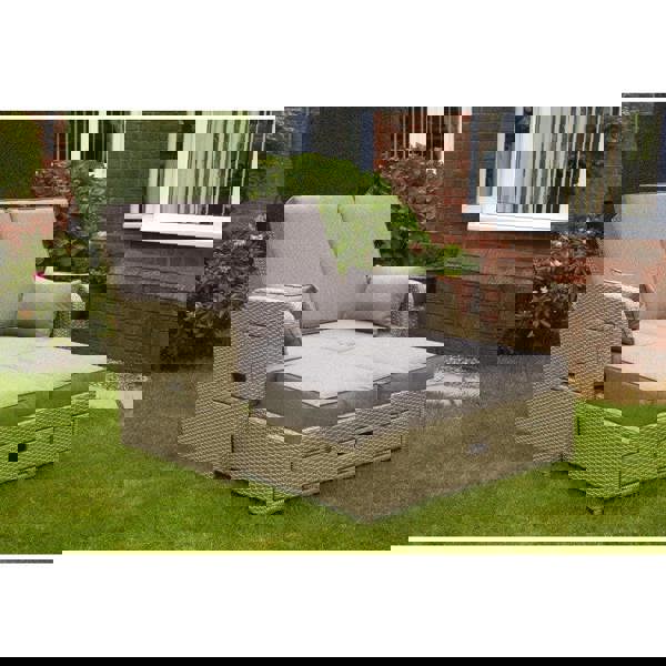 Amiens Rattan Twin Sun Lounger Bed Latte The Garden Furniture Shop