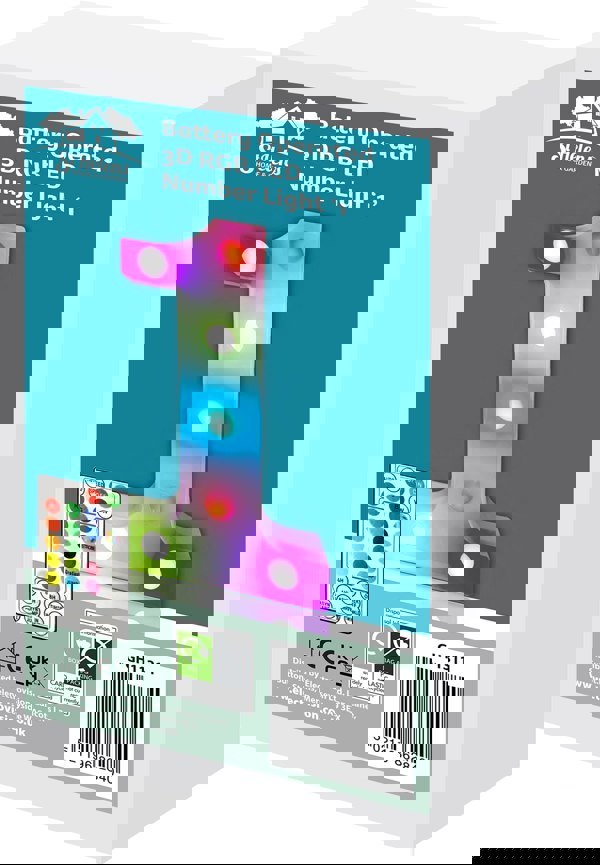 St Helens Battery Operated RGB Number With Remote Control Number 1
