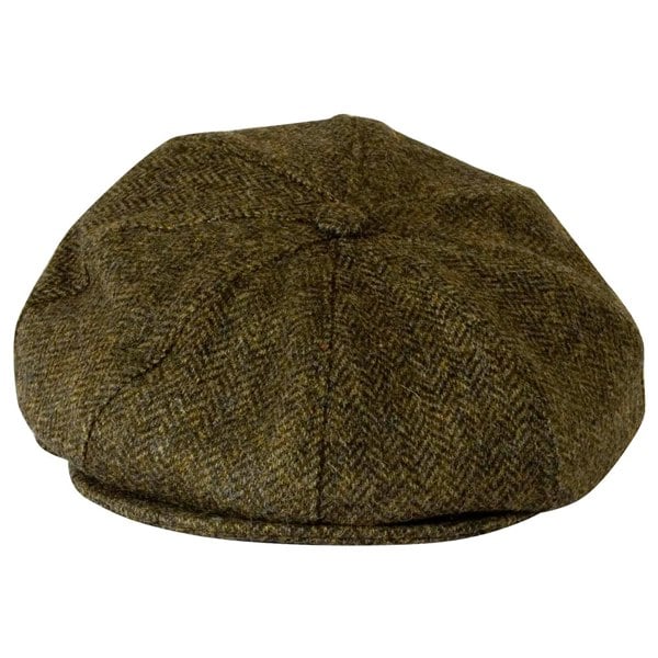 Gamble & Gunn British Made Button Top Cap Green Moon Tweed